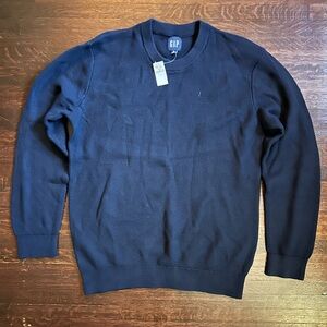GAP Men's Navy 100% cotton waffle Crewneck Sweater - M